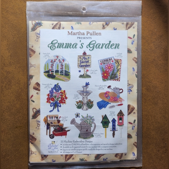 Martha Pullen CD Presents Emma's Garden 33 Machine Embroidery Designs - Picture 2 of 5
